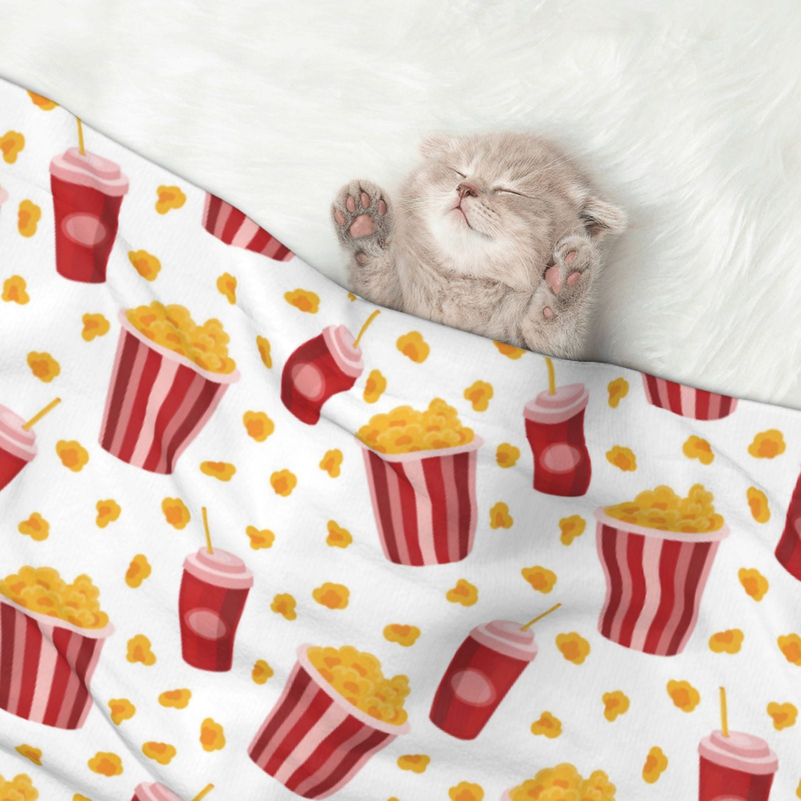 Naloa Popcorn Dog Blanket, 3 Sizes Cat Blanket for Indoor Cats Large Medium Small Dog Gifts-Large