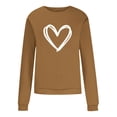 thumbnail image 4 of Jsaierl Chandails en Molleton Décontractés à Col Rond pour Femmes Imprimé Cœur Manches Longues Pull-Over Automne Chaud Confortable Hauts Tendance Mignons Polyvalents Chemises Quotidiennes Blouses de Sortie, 4 of 6
