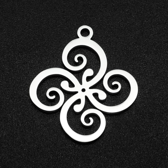 5Pcs 201 Stainless Steel Flower Pendants Flower Pendant Charm Stainless Steel Color Jewelry Findings for Necklace Bracelet Jewelry Making 22x20x1mm Hole: 1.6mm