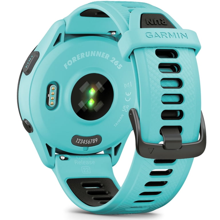 Garmin Forerunner 265 アクア 充電器付き Garmin Forerunner 265 GPS Smartwatch, Aqua/Black Bundle with Deco