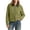 Army Green, variant on Womens Bomber Jacket Corduroy Splicing Leather Collar Coat Fall Winter Lightweight Utility Zip up Baseball Long Sleeve Jacket with Pockets Watermelon Red