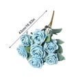 thumbnail image 3 of Decoración Del Hogar Ramo de 7 rosas artificiales realistas con tallos para centros de mesa de boda y decoración del hogar (azul claro, 1 pieza) Rkxzt, 3 of 9