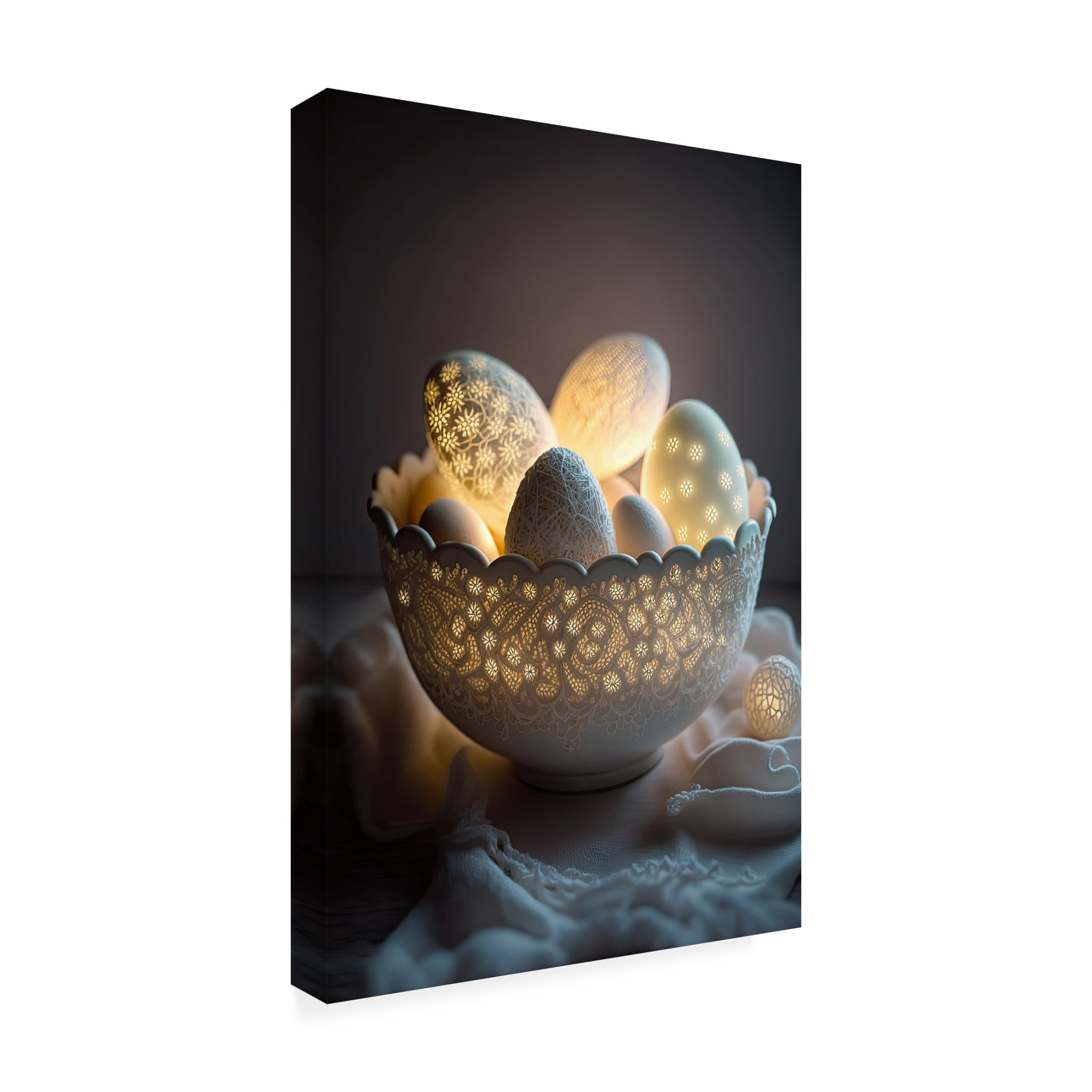 Canvas Wall Art - Treechild 'Glowing Eggs' Wall Art for Living Room, Bedroom, or Office D?cor by Trademark Fine Art - 30 x 47 Inches
