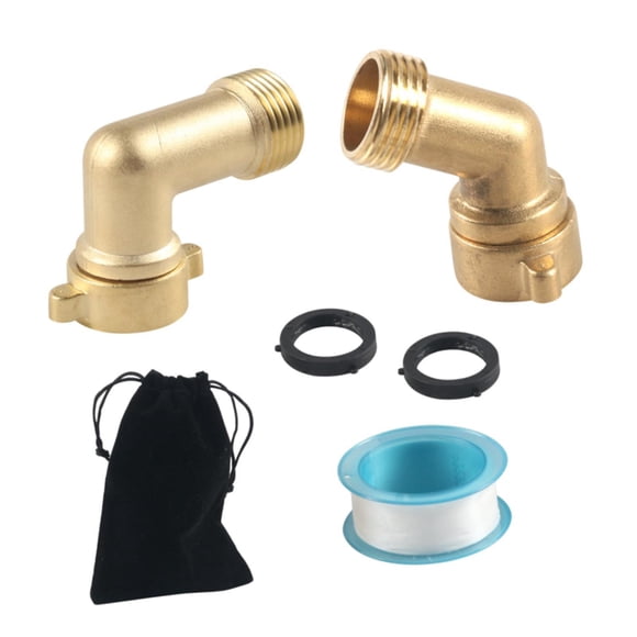 bedienty 90 Degree 45 Degree Garden Hose Elbow Connector Sturdy Brass Construction 3/4inch Brass Pipe Fittings Hose Elbow