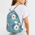 thumbnail image 6 of XMXT Unisex Drawstring Backpack for Women Men, Flower Realistic Print Waterproof Gym Bag String Bags for Shopping Sport Travel, s, 6 of 8