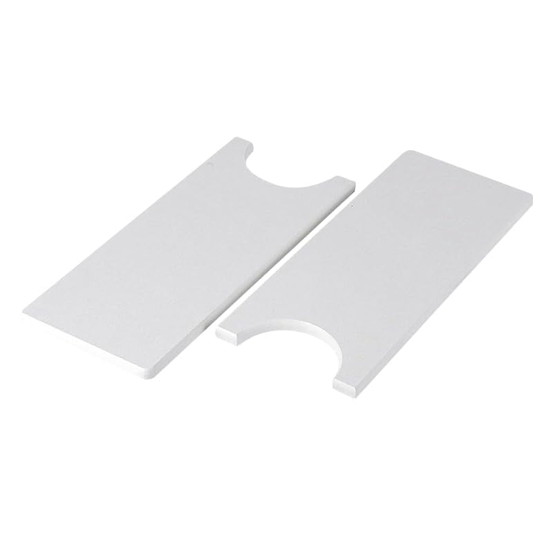 DSstyles Two-piece large stone drain mat set, suitable for kitchen countertops and sink faucets, made of quick-drying and absorbent diatomaceous earth, white.