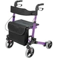 thumbnail image 1 of Andador con ruedas HealthSmart Walker con asiento y respaldo, compatible con FSA y HSA, altura de manija ajustable, bolsa de almacenamiento y un marco liviano y duradero que se pliega fácilmente y sop, 1 of 5