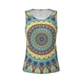 thumbnail image 4 of Fotbe Round Mandala1 Womens Loose Fit Casual Flowy Slim-Fit Tank Tops Athletic Round Neck Trendy Sleeveless Summer Tops for Gym and Yoga-X-Large, 4 of 9