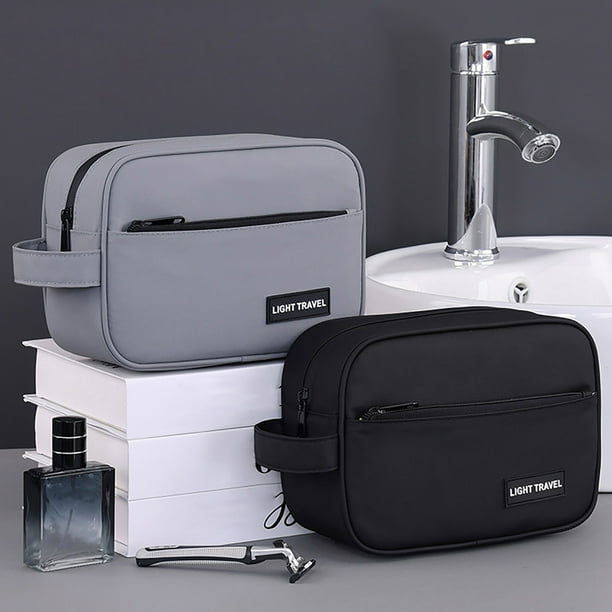 Organizador de viajes para bolsas de peluquería masculina | Bolsa de aseo de gran capacidad con gancho colgado – poliéster resistente al agua, múltiples compartimentos, kit portátil de afeitar y