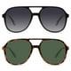 thumbnail image 1 of YDAOWKN Gafas de sol de aviador cuadradas retro para mujer y hombre, gafas de sol vintage de los años 70 con doble puente, 1 of 1