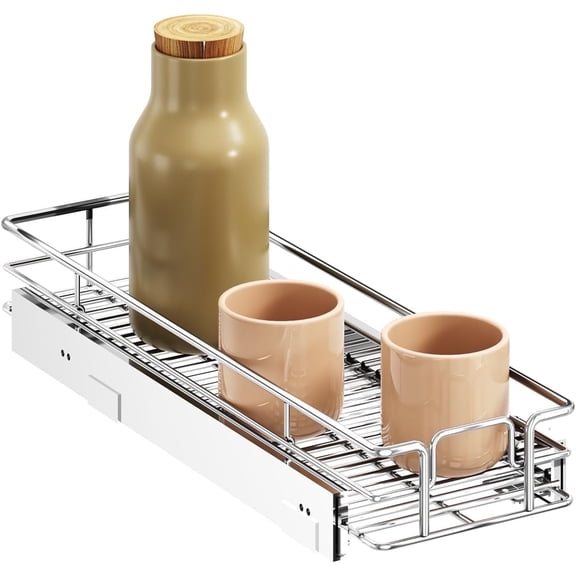 5½" W x 21½" D Pull Out Cabinet Organizer, Kitchen Cabinet Pull Out Shelves Slide Out Storage