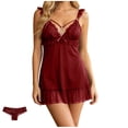 thumbnail image 3 of Bovxnpu Women's Nightgowns Sleepshirts Lace Mesh Nightgown Dress Loungewear Sleepwear, 3 of 6