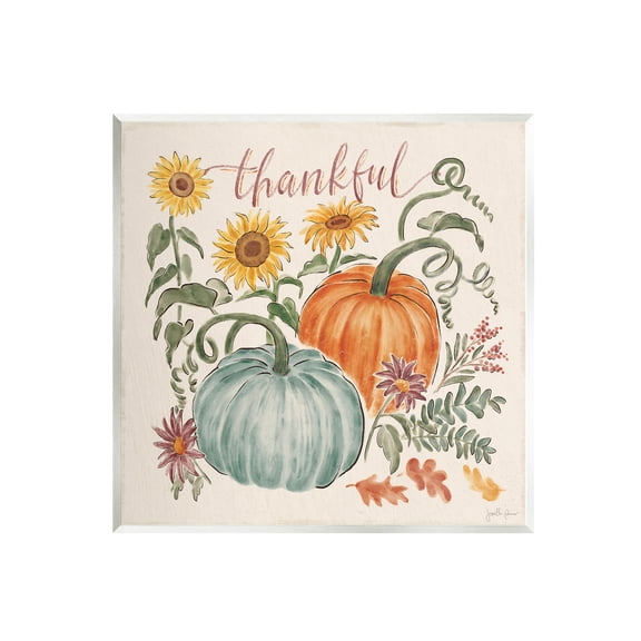 Stupell Industries Autumn Botanical Thankful Nature Graphic Art Unframed Art Print Wall Art, Design by Janelle Penner