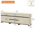 thumbnail image 4 of WAMPAT Modern TV Stand for TVs up to 100 inch, 3 in 1 TV Console with Adjustable Shelves and 3 Drawers, Media Console for Living Room,Bedroom, Beige, 4 of 15