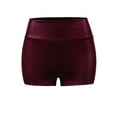 thumbnail image 2 of A2Y Women's Metallic Shine Lightweight Stretch PU Leather Shorts Burgundy L, 2 of 3