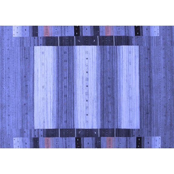 Ahgly Company Indoor Rectangle Abstract Blue Contemporary Area Rugs, 3' x 5'