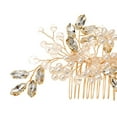 thumbnail image 7 of harmtty Hair Comb Elegant Temperament Decorative Handmade Non-slip Hair Ornaments Headpiece Bridal Wedding Faux Pearl Crystal Hair Comb Clip Party Favors,Golden, 7 of 7