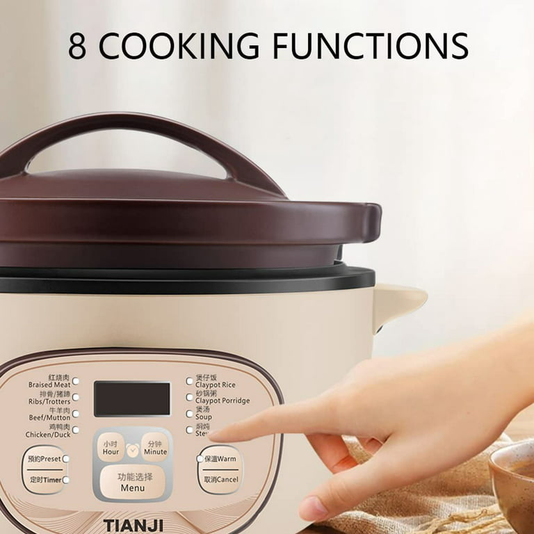 TIANJI Electric Claypot Crock Pot Stew Pot Rice Cooker Ceramic
