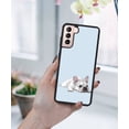thumbnail image 5 of WIRESTER Shockproof Soft Rubber Cover Case for Samsung Galaxy S21+ Plus 6.7" 2021, French Bulldog Dog Lying Down Looking Up On Pale Aqua Background, 5 of 5