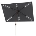 thumbnail image 1 of Outsunny Parasol de Terrasse 1,98 m x 3,05 m, Éclairage DEL, Gris Foncé, 1 of 10
