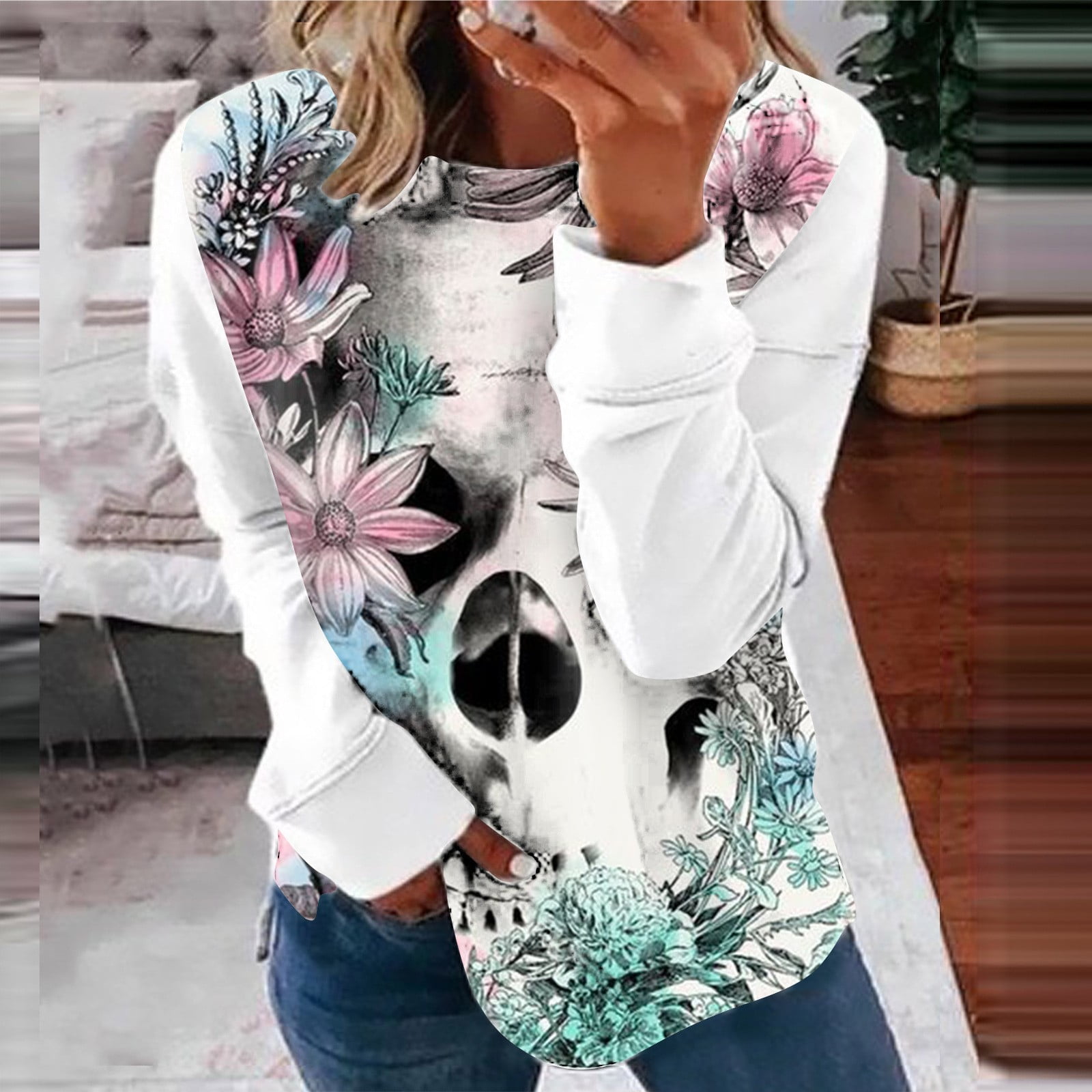 Outfmvch Casual Long Sleeve Skeleton 