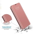 thumbnail image 3 of Galaxy S23 Plus Case Mirror Design Clear View Flip Bookstyle Ultra Slim Kickstand Shockproof Protective Cover for Galaxy S23 Plus PU Mirror:Rose Gold QH, 3 of 5