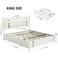 thumbnail image 5 of Homfa King Size LED Bed Frame with 2 Storage Drawers & USB Ports, Modern Leather Upholstered Platform Bed Frame with Adjustable Headboard, No Box Spring Needed, White, 5 of 11