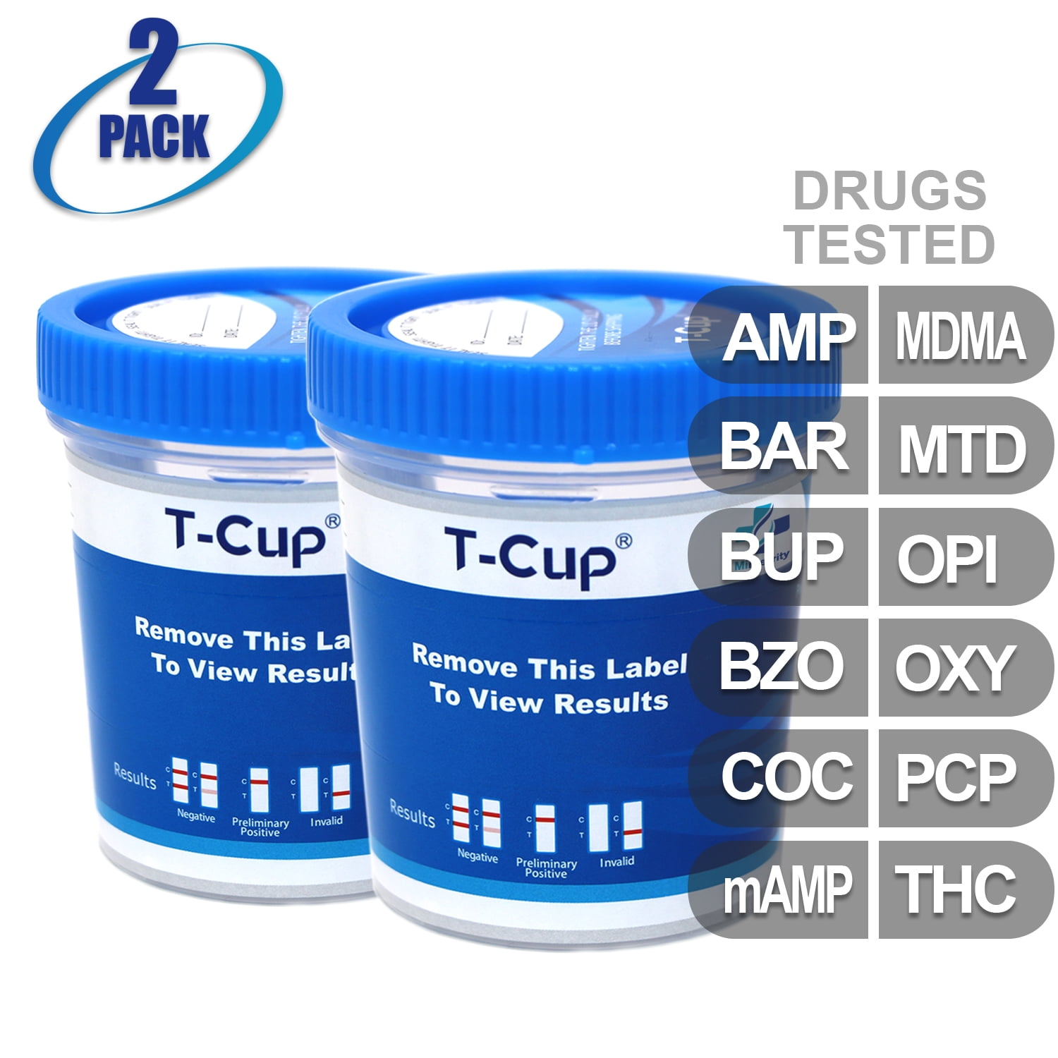Mintegrity [2pk] - 12-Panel T-Cup Instant Urine Drug Test - (AMP/BAR/BUP/BZO/COC/mAMP/MDMA/MTD/OPI/OXY/PCP/THC) #MI-TDOA-6124