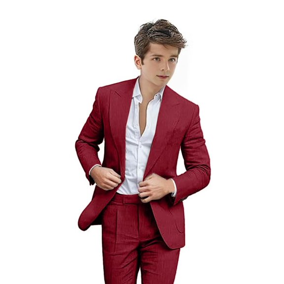 ETHAN Boys Linen Suit for Wedding 2 PC Kids Linen Suit for Summer Boys Formal Suit Ring Bearer Outfit 10