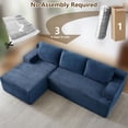 thumbnail image 6 of 96" Boneless Cloud Couch with Chaise, Modular Sectional Sofa for Living Room, No Assembly Required, Deep Seat Corduroy Couch, Blue, 6 of 8