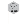 thumbnail image 1 of Adorable Cute Chat Face Cartoon Toothpick Flags Cupcake Picks Party Celebration, 1 of 3