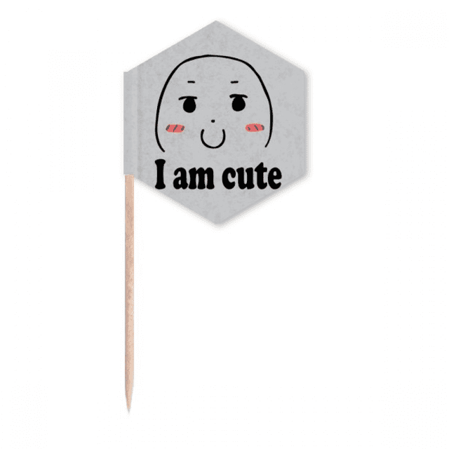 Adorable Cute Chat Face Cartoon Toothpick Flags Cupcake Picks Party Celebration