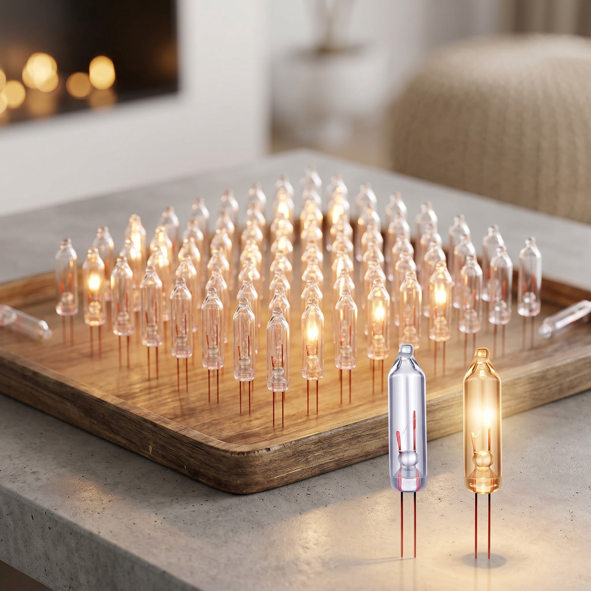600-Pack Mini Christmas Replacement Light Bulbs – 2.5V 0.42W 170mA Clear Glass, 1.13 Lumen, Tapered Base For Tree & Holiday Decor
