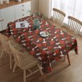 thumbnail image 2 of Red Mushroom White Brown Pattern Rectangle Tablecloth 60"x84",Waterproof Polyester Rectangle Table Cloth, Wipeable Spillproof Polyester Tablecloth for Dining, Camping, Indoor and Outdoor, 2 of 5