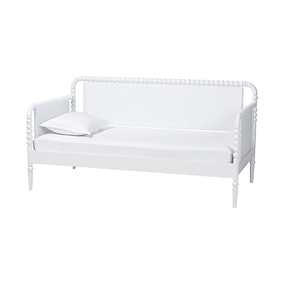 Baxton Studio Lucera Bobbin Daybed Wooden Bed Frame Twin White