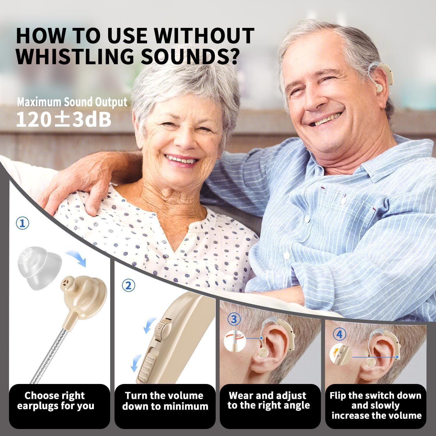 SUWU Hearing Aids for Seniors with Hearing Loss, Rechargeable Hearing Amplifiers with Noise Cancelling and Volume Control for Adults Women Men, Behind-The-Ear Hearing Aid