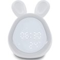 thumbnail image 2 of Réveils pour Chambres avec Répétition et Veilleuses, Réveil Numérique avec Thermomètre, Volume et Luminosité Réglables, Rechargeable, Blanc, en Forme de Bunny, 2 of 7