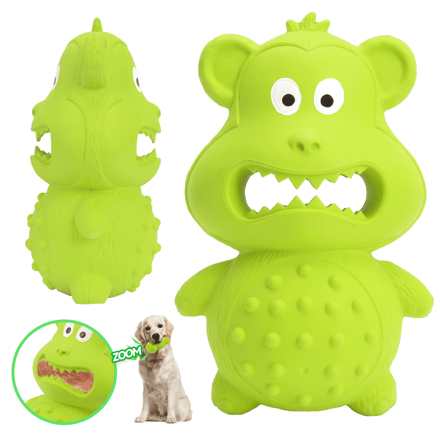 for Dogs PETIZER Tough Dog Chew Toys for Aggressive Chewers Dog Squeaky Toys with Beef Flavor Durable Dog Toys for Large/Medium Breeds 