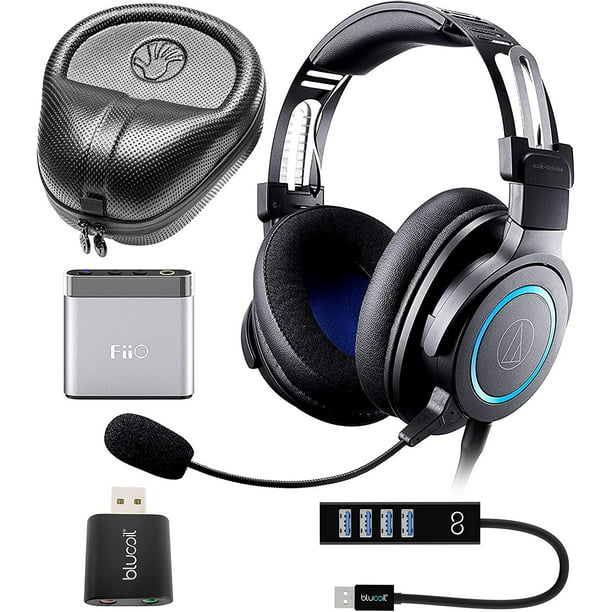 resultat Målestok Medicin Audio-Technica ATH-G1 Wired Stereo Headset for Playstation 4, Xbox One, and  Computers Bundle with A1 Portable Headphone Amp, Full-Sized Headphone Case,  Blucoil USB Soundcard, and Type-A Hub - Walmart.com