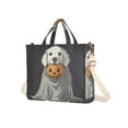 thumbnail image 7 of FORMRS Womens Corduroy Tote Bag Crossbody Shoulder Handbag with Pocket, White Halloween Dog, 7 of 7