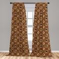 thumbnail image 5 of Ambesonne Savannah Curtains, Monkey Lion Folk African, Pair of 28"x63", Mustard and Brown, 5 of 5