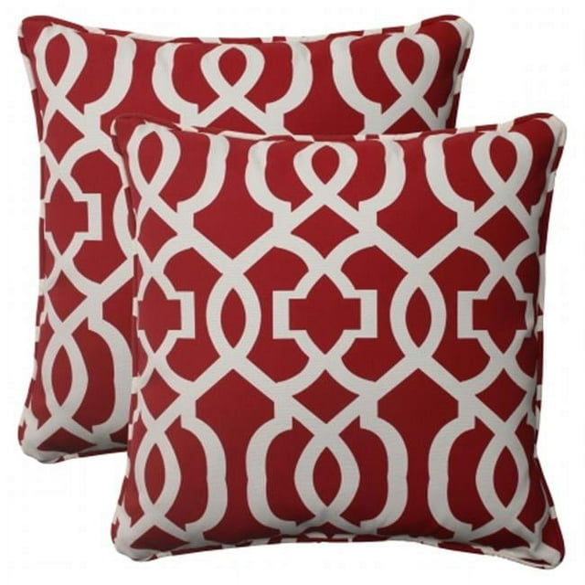 Pillow Perfect 498522 Nouveau Geo Rouge 18,5 Pouces Jeter Oreiller (Lot de 2)