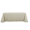thumbnail image 2 of Balsa Circle 90" x 156" Beige Rectangular Premium Polyester Faux Burlap Tablecloth, 2 of 8
