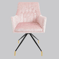 thumbnail image 3 of Impressions Vanity Armchair with 360 Degrees Swivel Seating, Pink Crushed Velvet, 3 of 5