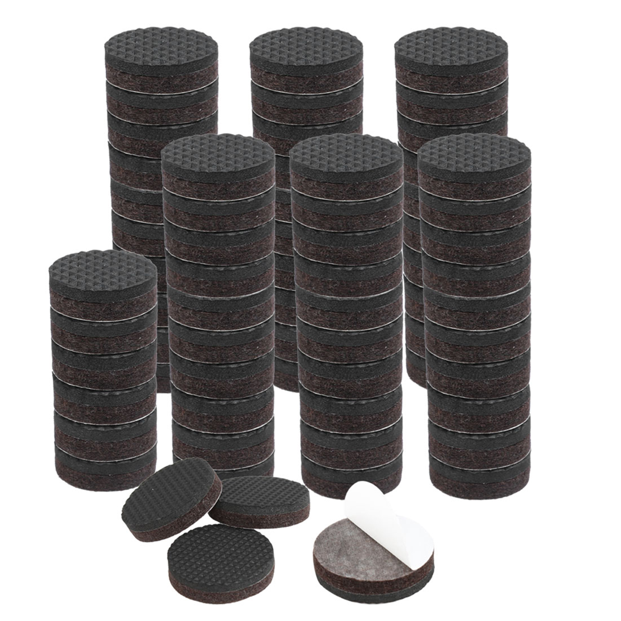 70pcs Round 3/4" Felt Furniture Pads Grippers Floor Protector for Table Desk Chair Legs Brown