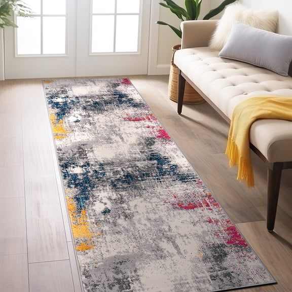 World Rug Gallery Perugia Modern Abstract Area Rug - Multi 2'x7'