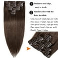 thumbnail image 5 of SEGO Clip in Human Hair Extensions Full Head 100% Real Remy Thick Hair Extensions Silky Straight(7 pcs/15 clips), 5 of 8