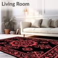 thumbnail image 2 of ODIKA 2'x3' Machine Washable Non-Slip Area Rug, Vintage Medallion Floral Decorative Accent High Traffic Rug with Pad, Red, 570211, 2 of 8