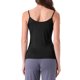 thumbnail image 3 of Camiseta sin mangas de mujer Inspire Chic, con escote en V, tirantes de espagueti, tops de pijama, talla XS, color negro, 3 of 6