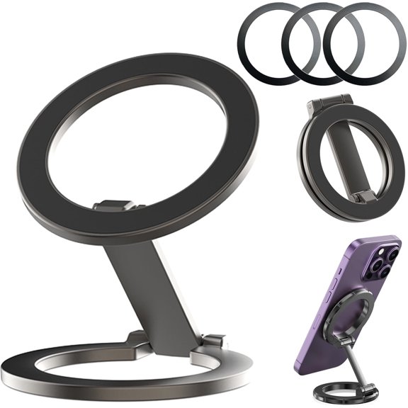 Magnetic Phone Stand , Compatible with MagSafe Phone Stand Holder for Desk, Multi-functional Foldable, Double-sided Magnetic Cell phone Stand, for iPhone 16 15 14 13 12 Pro Max